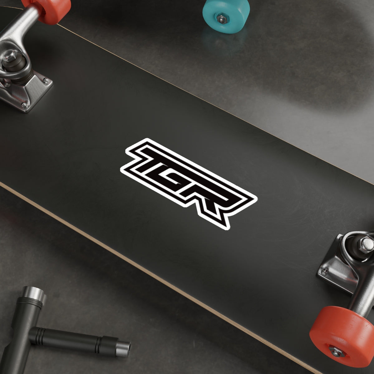 TGR Logo Die-Cut Sticker — Racing-Inspired Black Vinyl Sticker for Laptops & Gear